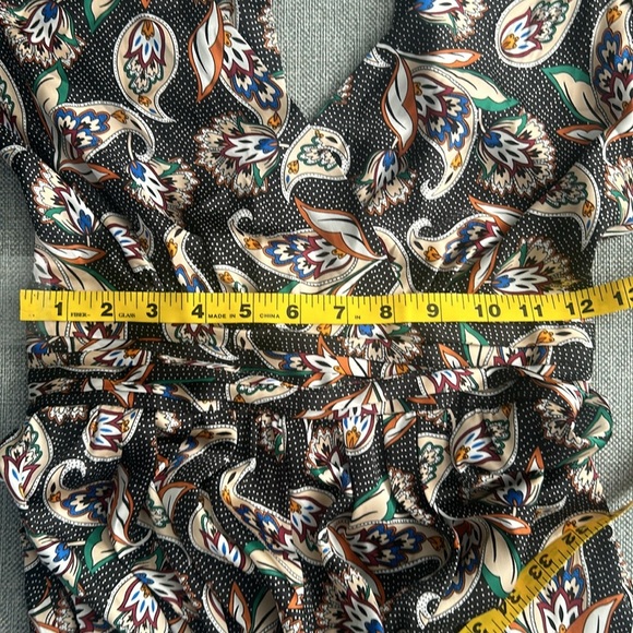 Maje Isley Paisley Print Satin Romper Wrap-effect printed  playsuit Size M - Picture 15 of 16